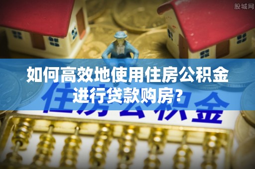 连云港如何高效地使用住房公积金进行贷款购房？